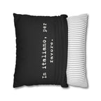 In italiano, per favore Faux Suede Pillowcase | Black Typographic Quote Pillowcase by Printify