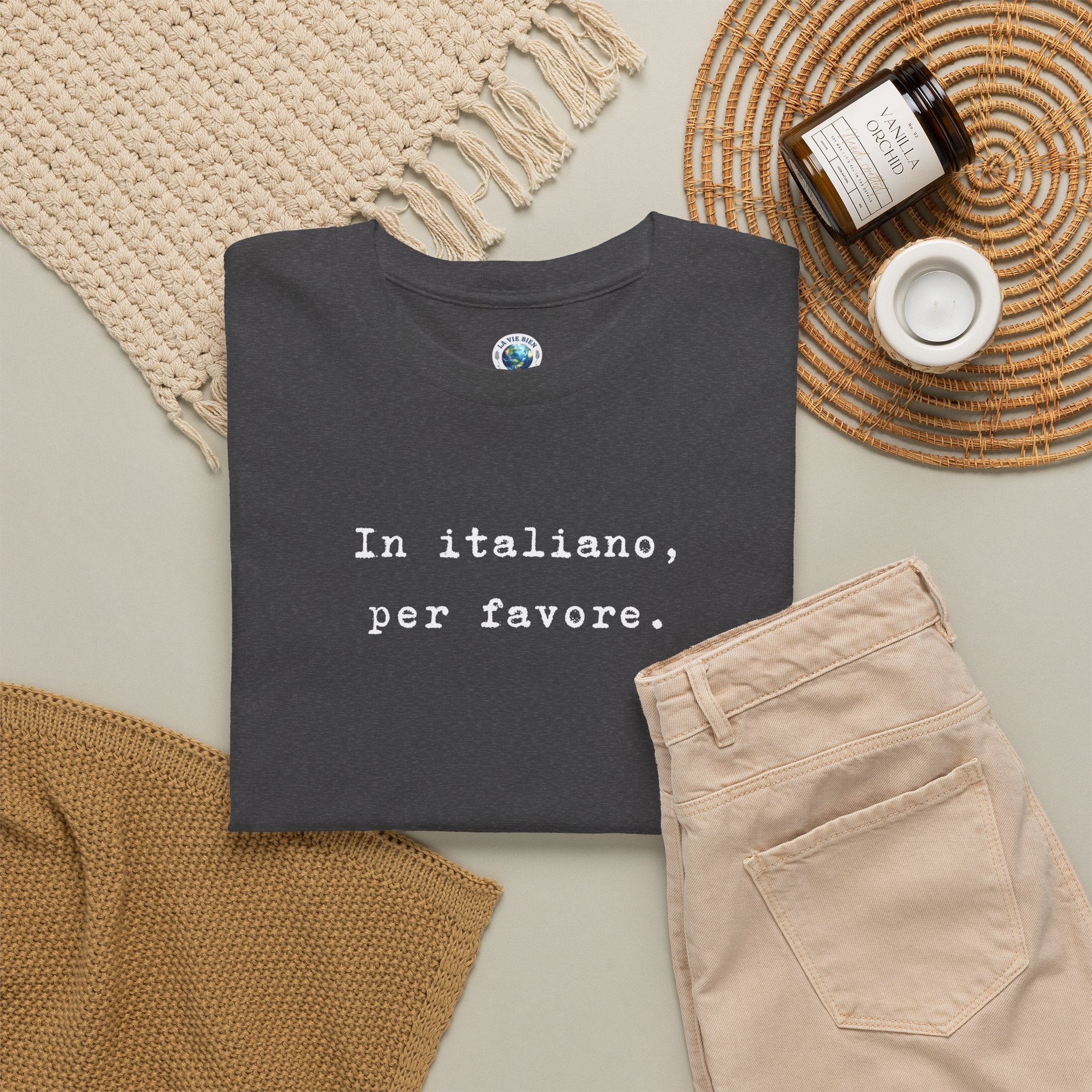 In Italiano, Per Favore. Graphic Tee, Minimalist Italian Phrase T-Shirt T-Shirt La Vie Bien In Italiano, Per Favore. Graphic Tee, Minimalist Italian Phrase T-Shirt
