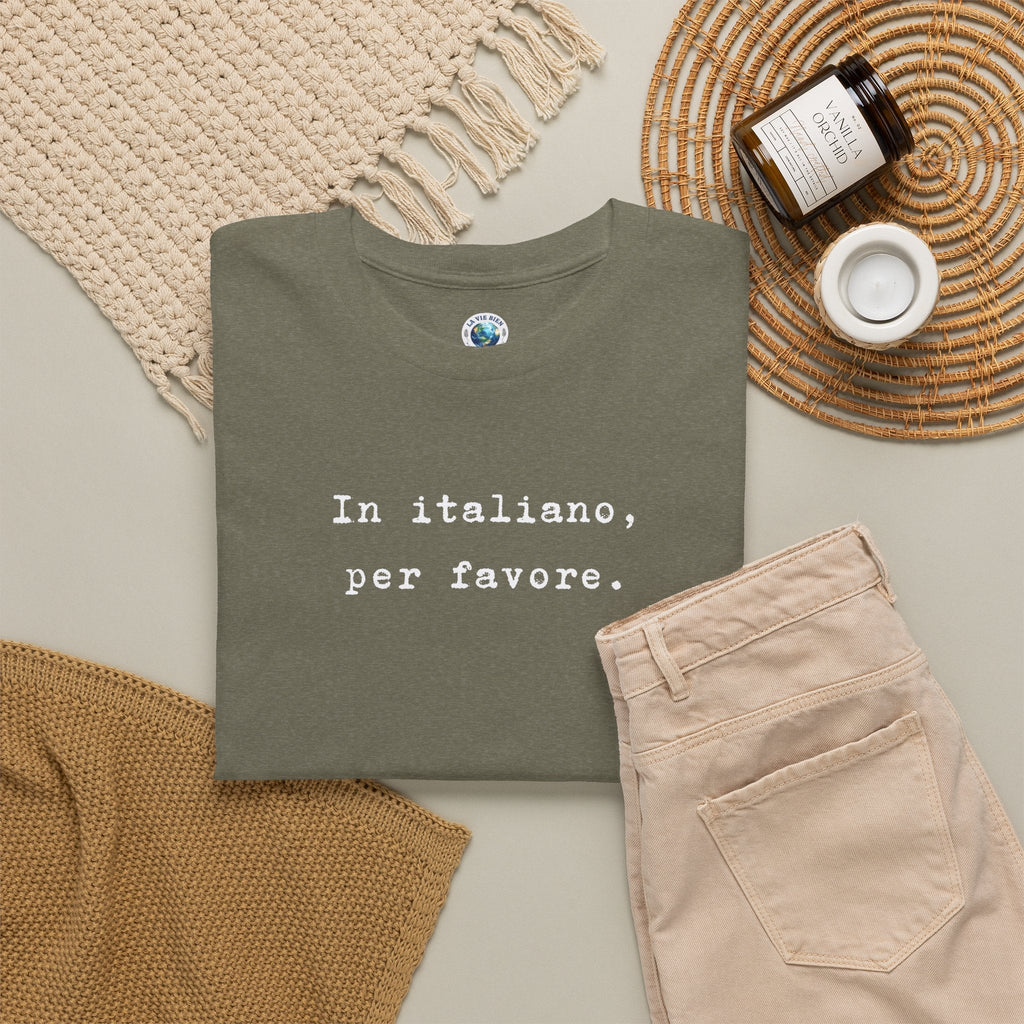 In Italiano, Per Favore. Graphic Tee, Minimalist Italian Phrase T-Shirt T-Shirt La Vie Bien In Italiano, Per Favore. Graphic Tee, Minimalist Italian Phrase T-Shirt