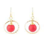 In The Loop Red Magnesite Earrings by Barse Jewelry