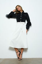 High Neck Long Sleeves Lace Blouse Top