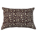 Inaya Linen Floral Throw Pillow Cover, Ruby on White by White Cliff Studio