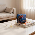 Indian Ethnic Designer Blue Clutch with Krishna with Bansuri Portrait Clutch La Vie Bien Indian Ethnic Designer Blue Clutch with Krishna with Bansuri Portrait