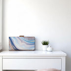 Indian Ethnic Designer Blue, White & Golden Marble Print Clutch Clutch La Vie Bien Indian Ethnic Designer Blue, White & Golden Marble Print Clutch