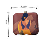Indian Ethnic Designer Brown Clutch with Sitting Women Portrait Clutch La Vie Bien Indian Ethnic Designer Brown Clutch with Sitting Women Portrait