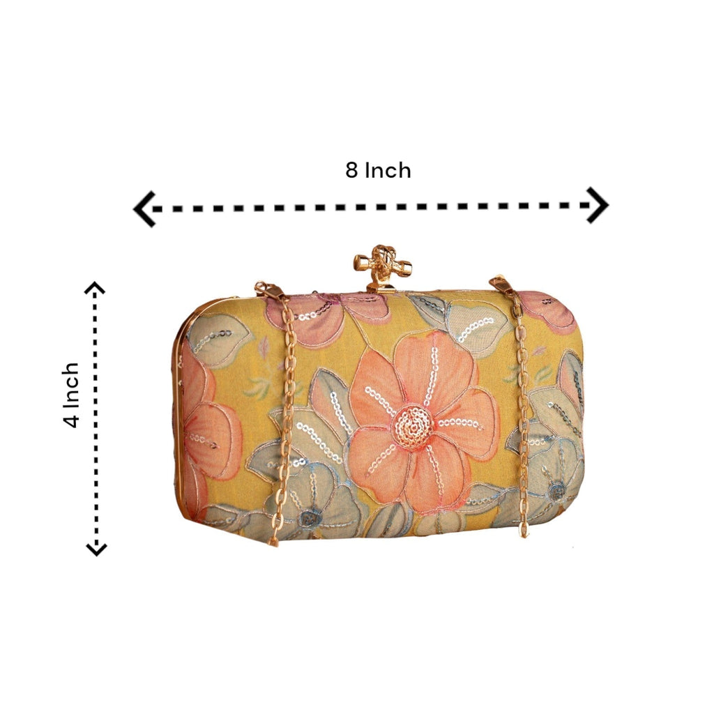 Indian Ethnic Designer Clutch with Ethnic Embroidery of Flower Design Clutch La Vie Bien Indian Ethnic Designer Clutch with Ethnic Embroidery of Flower Design