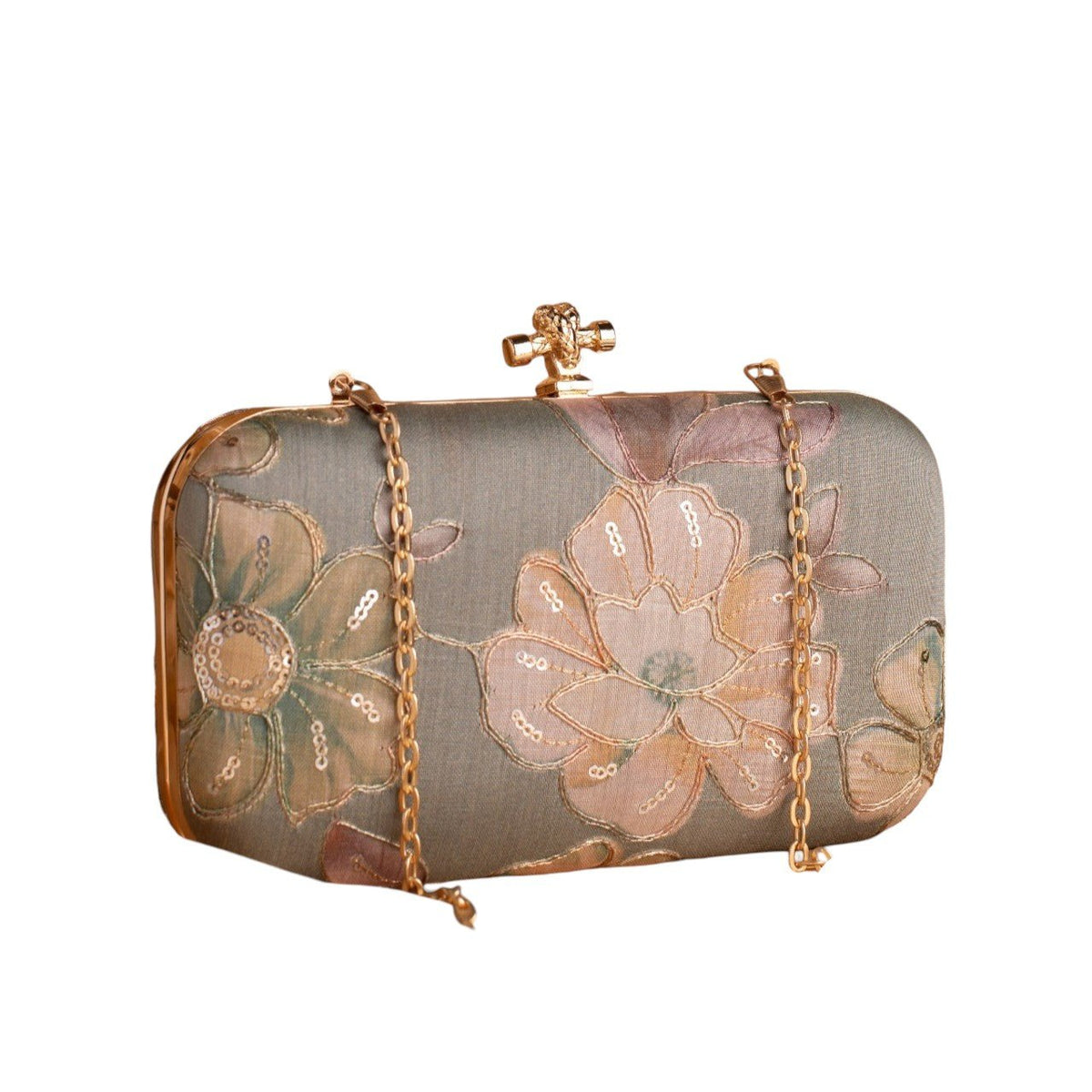 Indian Ethnic Designer Clutch with Ethnic Embroidery of Flower Design Clutch La Vie Bien Indian Ethnic Designer Clutch with Ethnic Embroidery of Flower Design