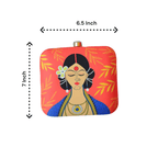 Indian Ethnic Designer Clutch with Lady Portrait with Bindi, Sindoor & Nose-pin Clutch La Vie Bien Indian Ethnic Designer Clutch with Lady Portrait with Bindi, Sindoor & Nose-pin