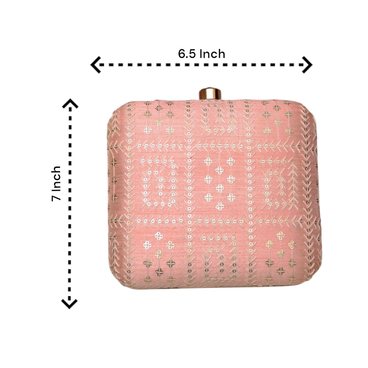 Indian Ethnic Designer Peach Clutch with Chikankari Work Clutch La Vie Bien Indian Ethnic Designer Peach Clutch with Chikankari Work