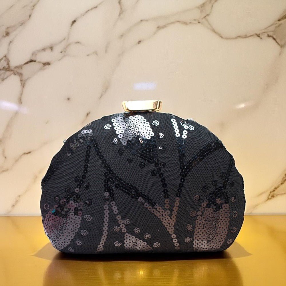 Indian Ethnic Designer Sequence Work Clutch with Unique Shape Clutch La Vie Bien Indian Ethnic Designer Sequence Work Clutch with Unique Shape