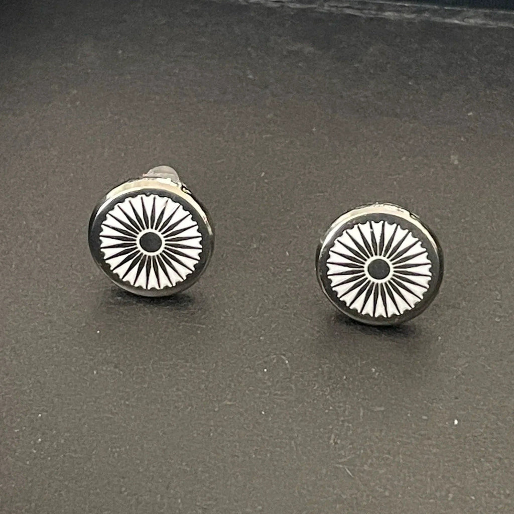 Indian Flag Chakra Studs by Modern Desi
