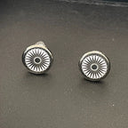 Indian Flag Chakra Studs by Modern Desi