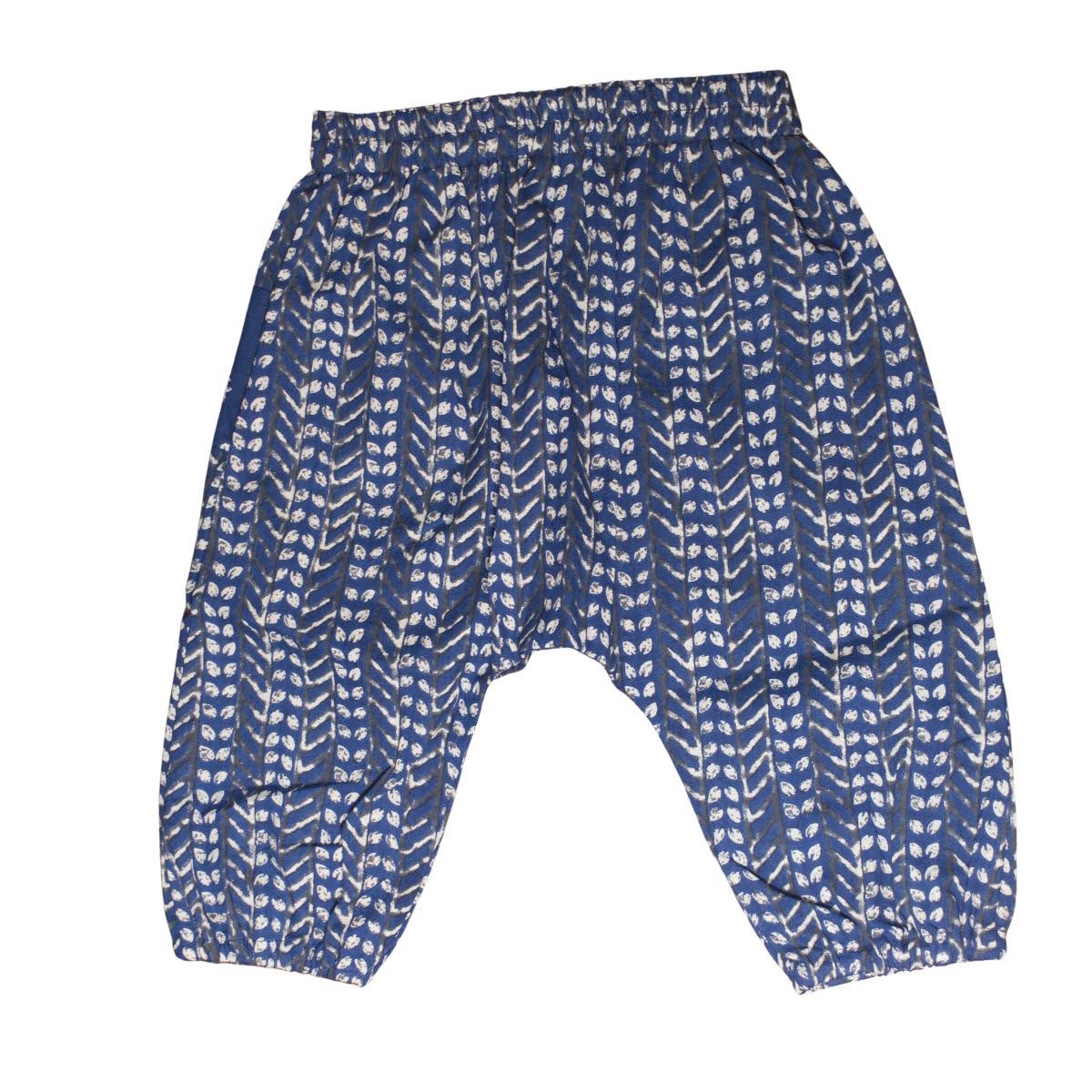 Indigo Fishbone Harem Pants Baby Pants La Vie Bien Indigo Fishbone Harem Pants