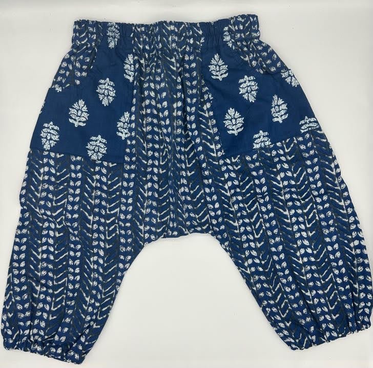 Indigo Fishbone Harem Pants Baby Pants La Vie Bien Indigo Fishbone Harem Pants