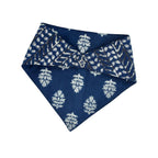 Indigo Fishbone Reversible Baby Bib Baby Bib La Vie Bien Indigo Fishbone Reversible Baby Bib