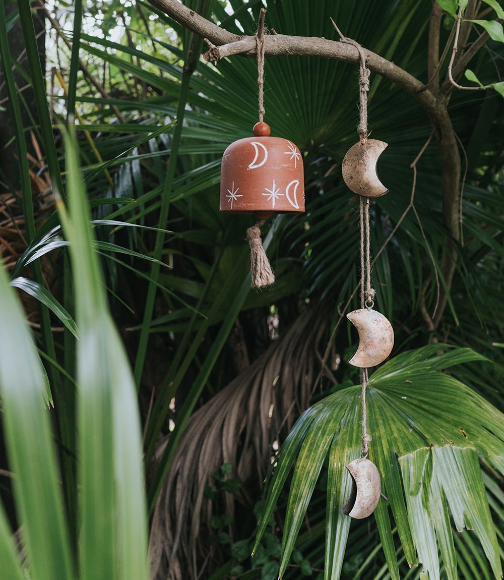 Indukala Moon Trio Wind Chime - Rustic bell HME stock line La Vie Bien Indukala Moon Trio Wind Chime - Rustic bell