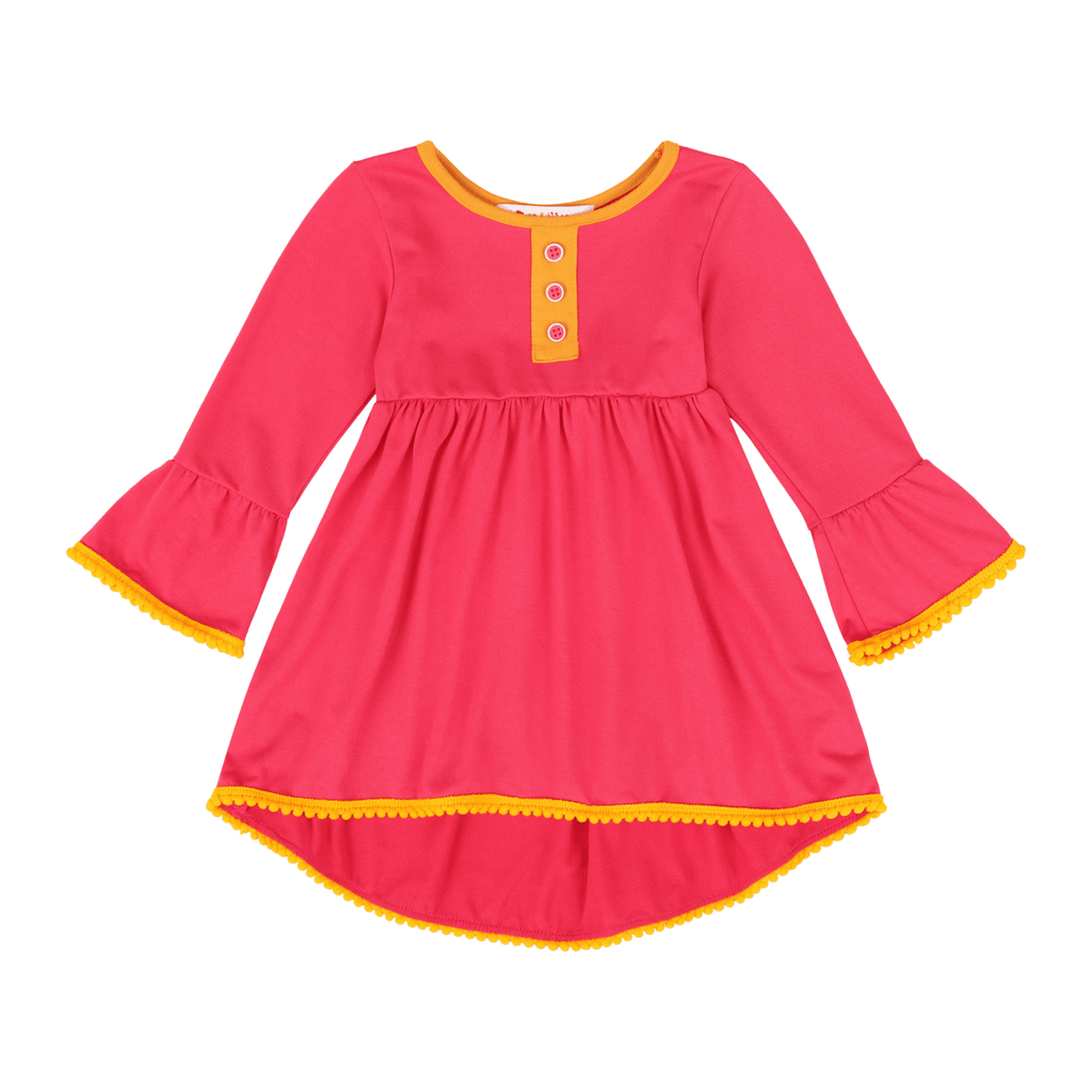 Infant Vestito Pom - pom Tunic Dress – Multicultural Cotton Toddler Outfit