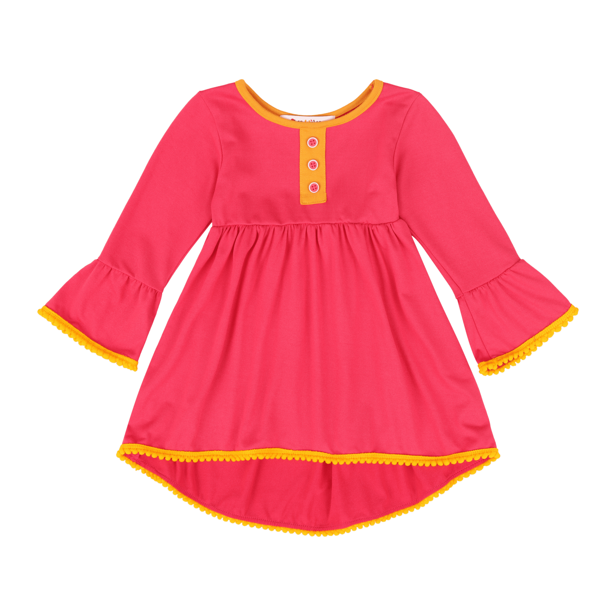 Infant Vestito Pom - pom Tunic Dress – Multicultural Cotton Toddler Outfit