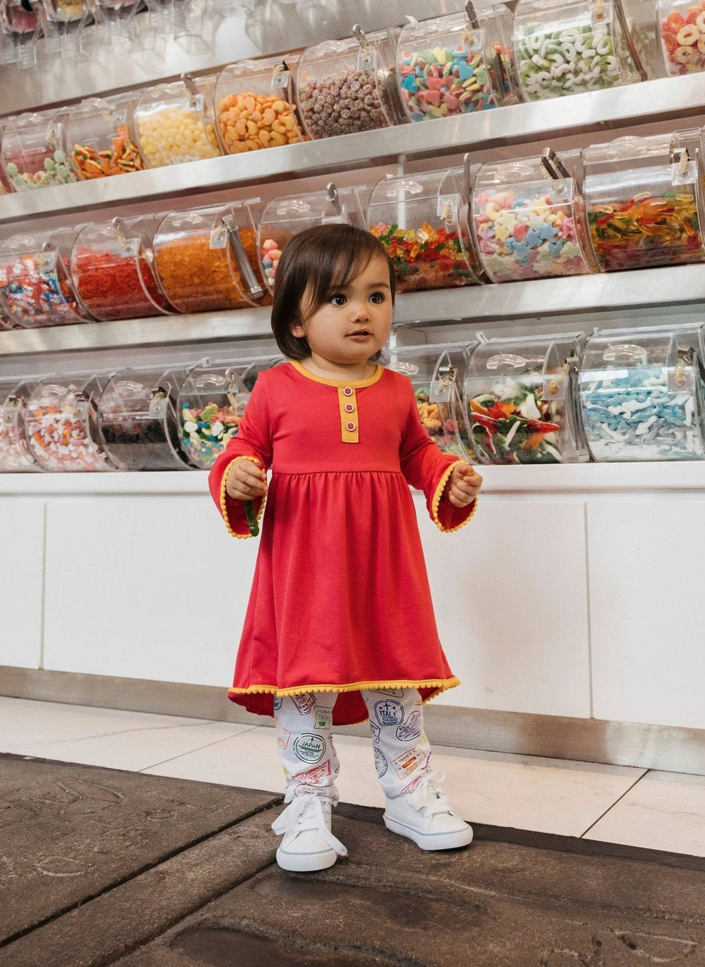 Infant Vestito Pom - pom Tunic Dress – Multicultural Cotton Toddler Outfit