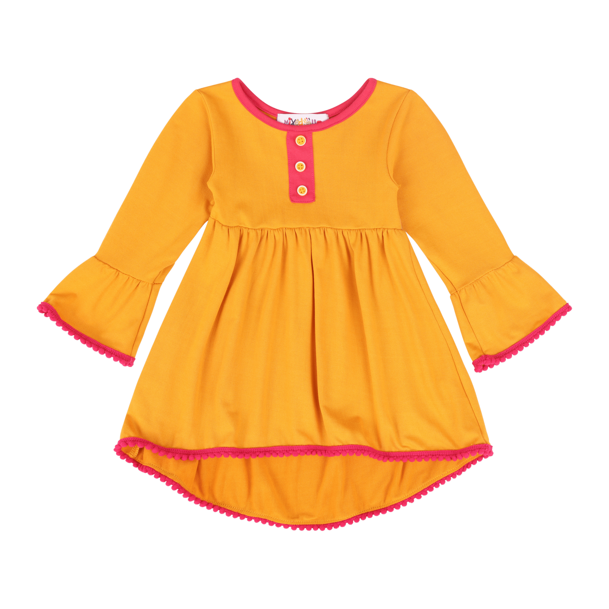 Infant Vestito Pom - pom Tunic Dress – Multicultural Cotton Toddler Outfit
