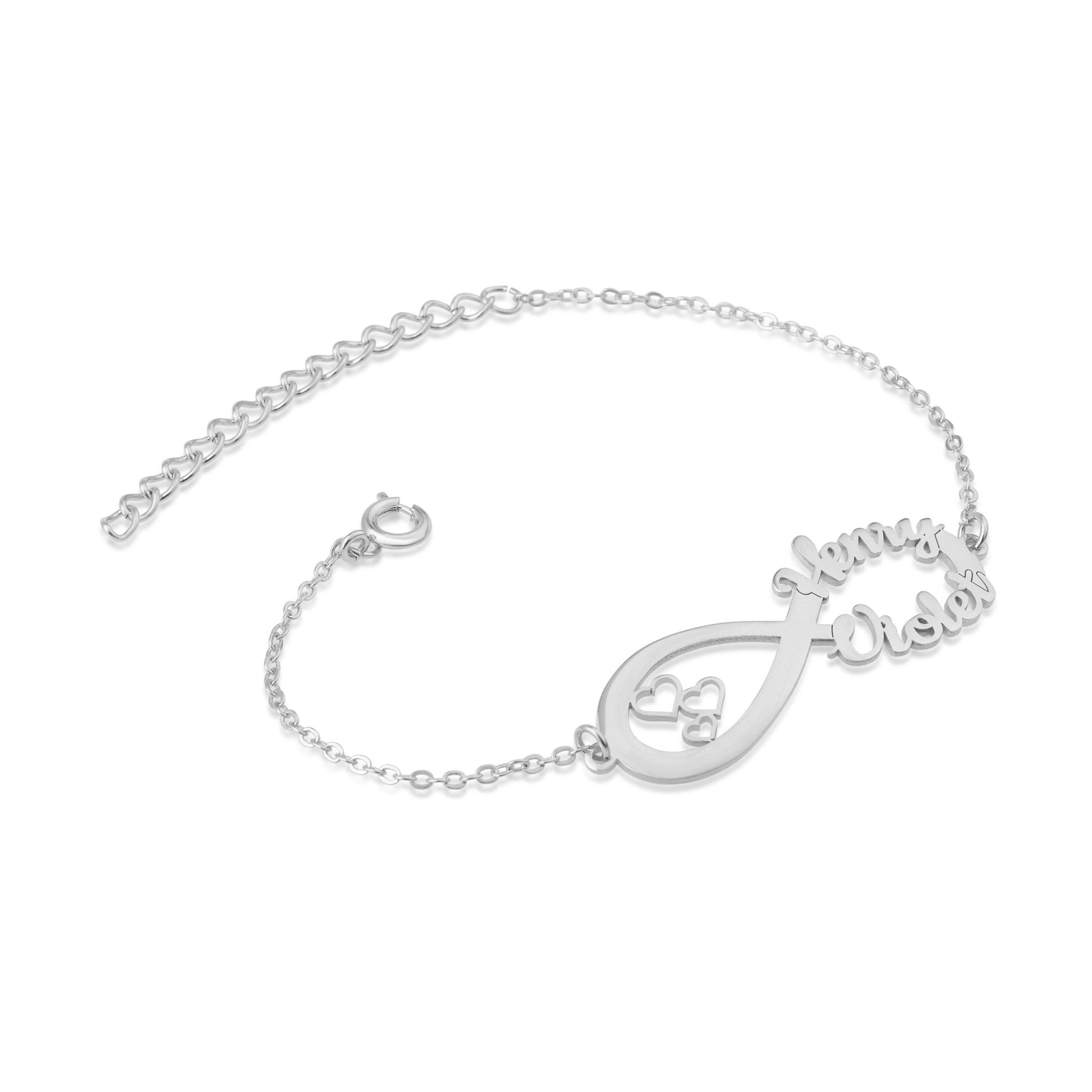 Infinity Bracelet With Names&Hearts La Vie Bien Infinity Bracelet With Names&Hearts