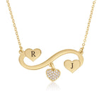 Infinity Initial Necklace with Dangle Zirkon Heart La Vie Bien Infinity Initial Necklace with Dangle Zirkon Heart