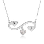 Infinity Initial Necklace with Dangle Zirkon Heart La Vie Bien Infinity Initial Necklace with Dangle Zirkon Heart