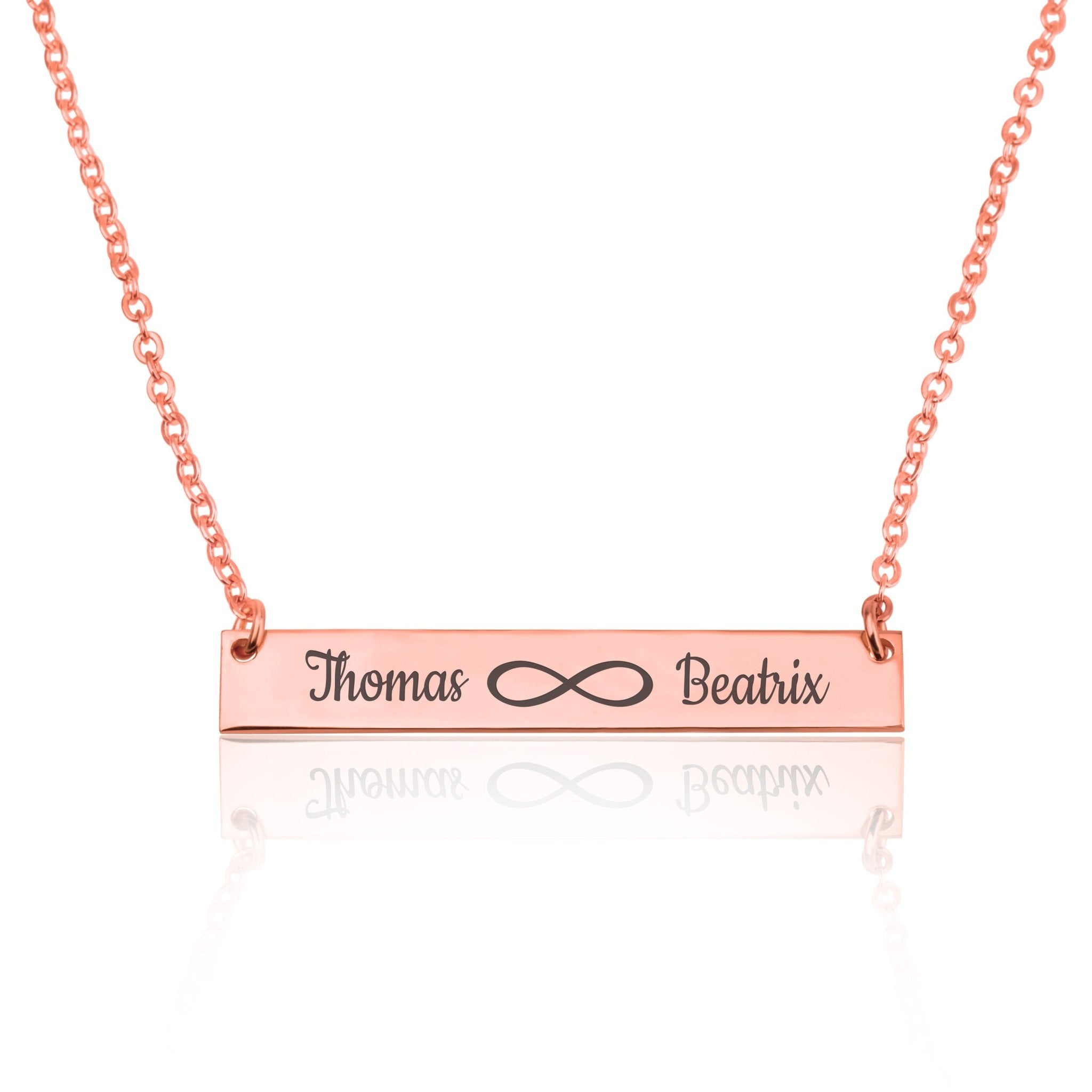 Infinity Names Bar Necklace