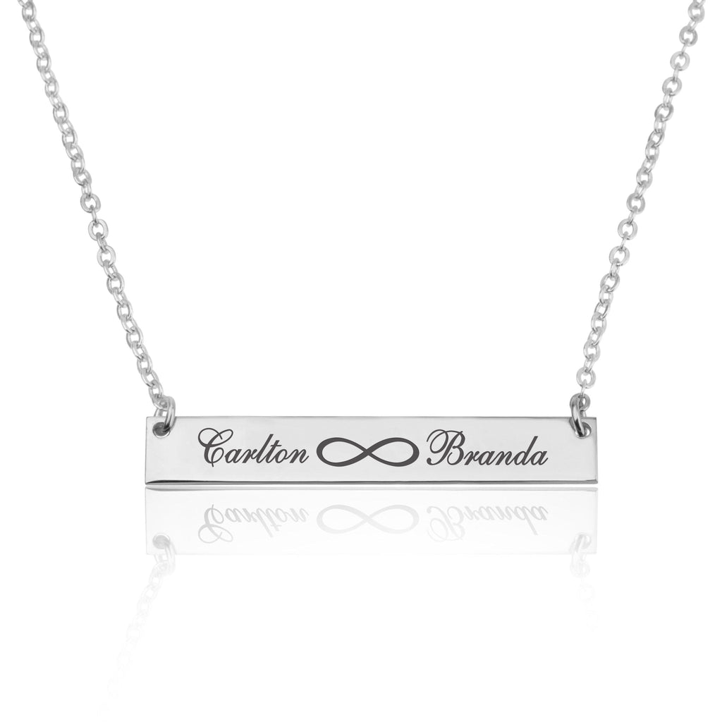 Infinity Names Bar Necklace La Vie Bien Infinity Names Bar Necklace