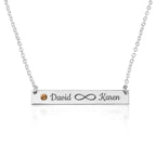 Infinity Names Bar Necklace With Birthstone La Vie Bien Infinity Names Bar Necklace With Birthstone