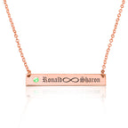 Infinity Names Bar Necklace With Birthstone La Vie Bien Infinity Names Bar Necklace With Birthstone