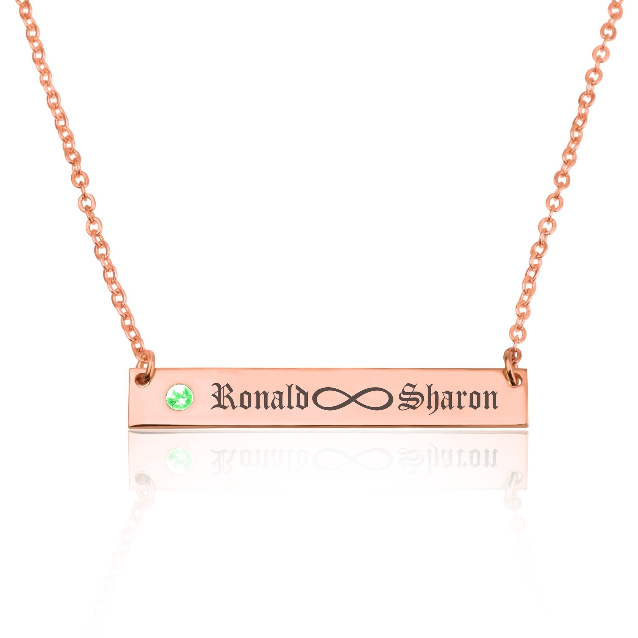 Infinity Names Bar Necklace With Birthstone La Vie Bien Infinity Names Bar Necklace With Birthstone