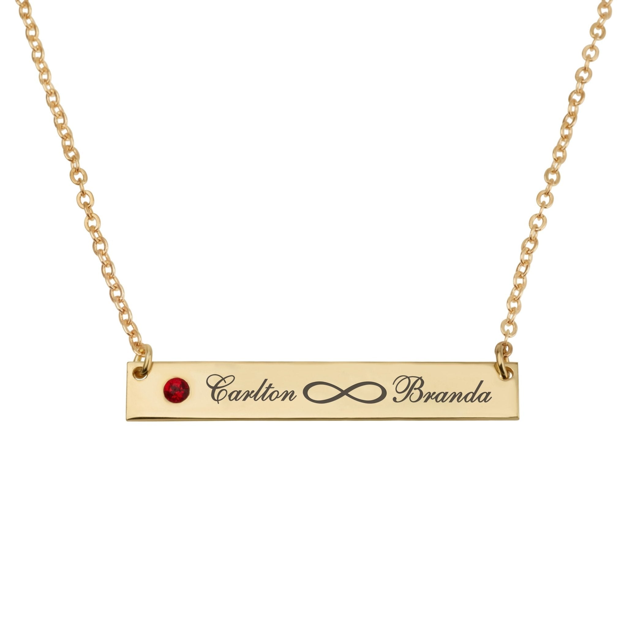 Infinity Names Bar Necklace With Birthstone La Vie Bien Infinity Names Bar Necklace With Birthstone