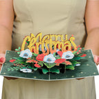 Floral Merry Christmas Pop Up Card by Paper Love