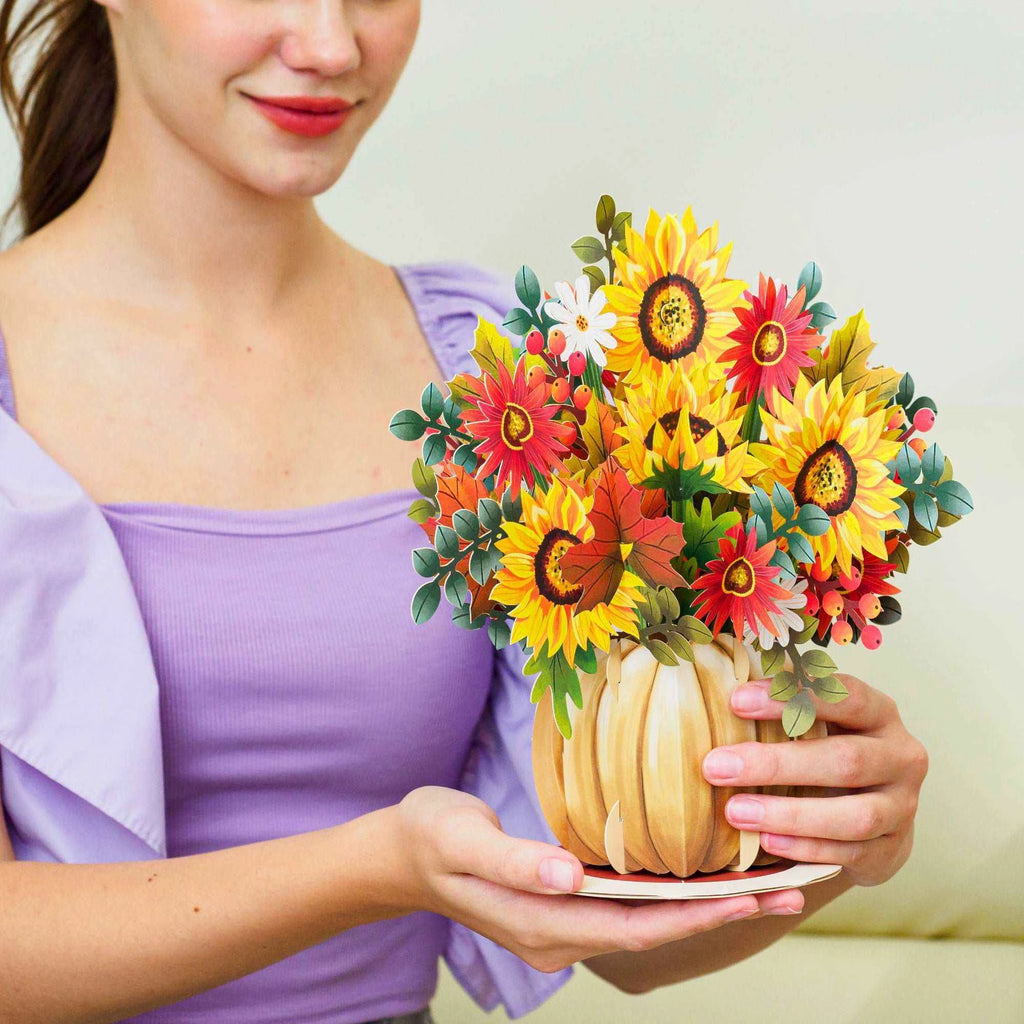 HugePop Harvest Bouquet Pop Up Card, With Detachable Bouquet, 10"x14" by Paper Love