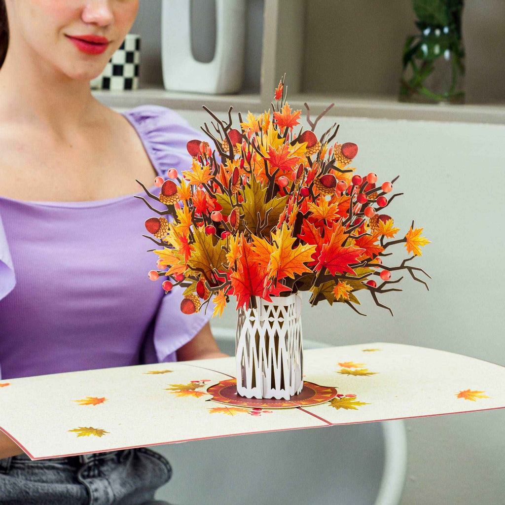 HugePop Pop Up Maple Leaf with Detachable Bouquet