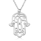 Initial Hamsa Monogram Necklace La Vie Bien Initial Hamsa Monogram Necklace