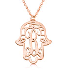 Initial Hamsa Monogram Necklace La Vie Bien Initial Hamsa Monogram Necklace