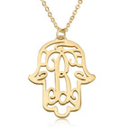 Initial Hamsa Monogram Necklace La Vie Bien Initial Hamsa Monogram Necklace