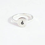 Initial Signet Sterling Silver Ring Finger Rings La Vie Bien Initial Signet Sterling Silver Ring