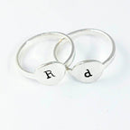 Initial Signet Sterling Silver Ring Finger Rings La Vie Bien Initial Signet Sterling Silver Ring