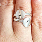 Initial Signet Sterling Silver Ring Finger Rings La Vie Bien Initial Signet Sterling Silver Ring