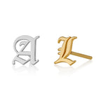 Initial Stud Earrings La Vie Bien Initial Stud Earrings