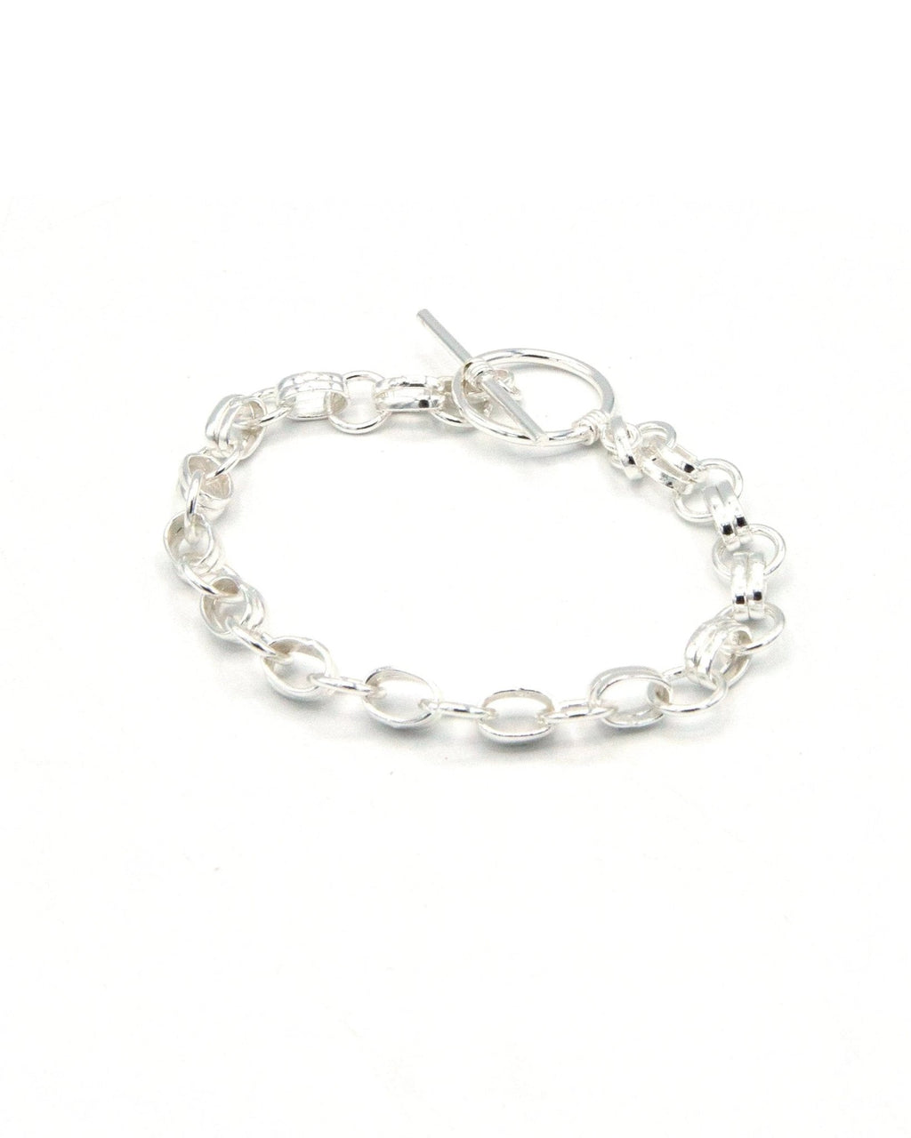 Interconnected Silver Toggle Bracelet