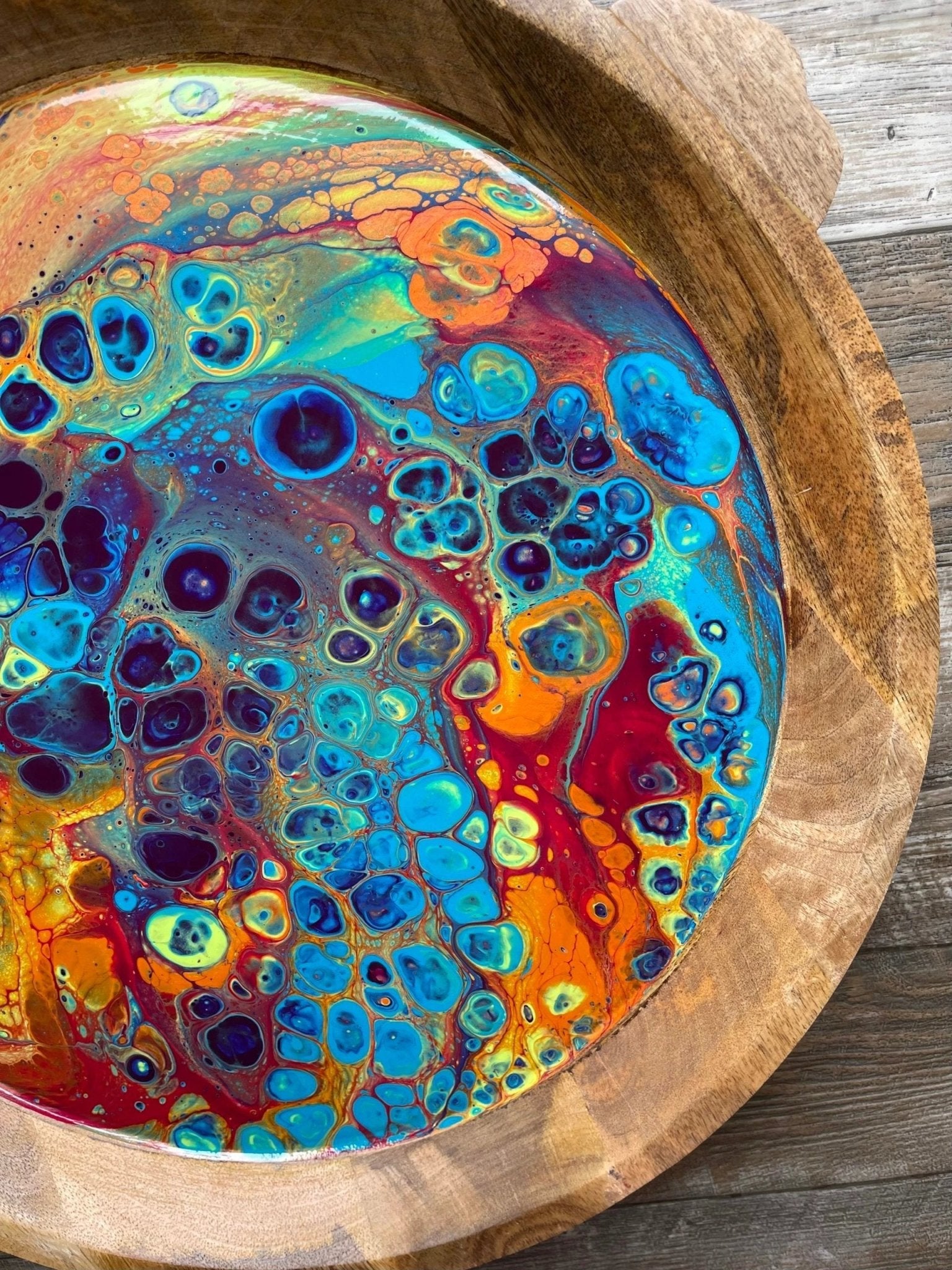 Intergalactic Rainbow Extra - Large Round Wood Tray