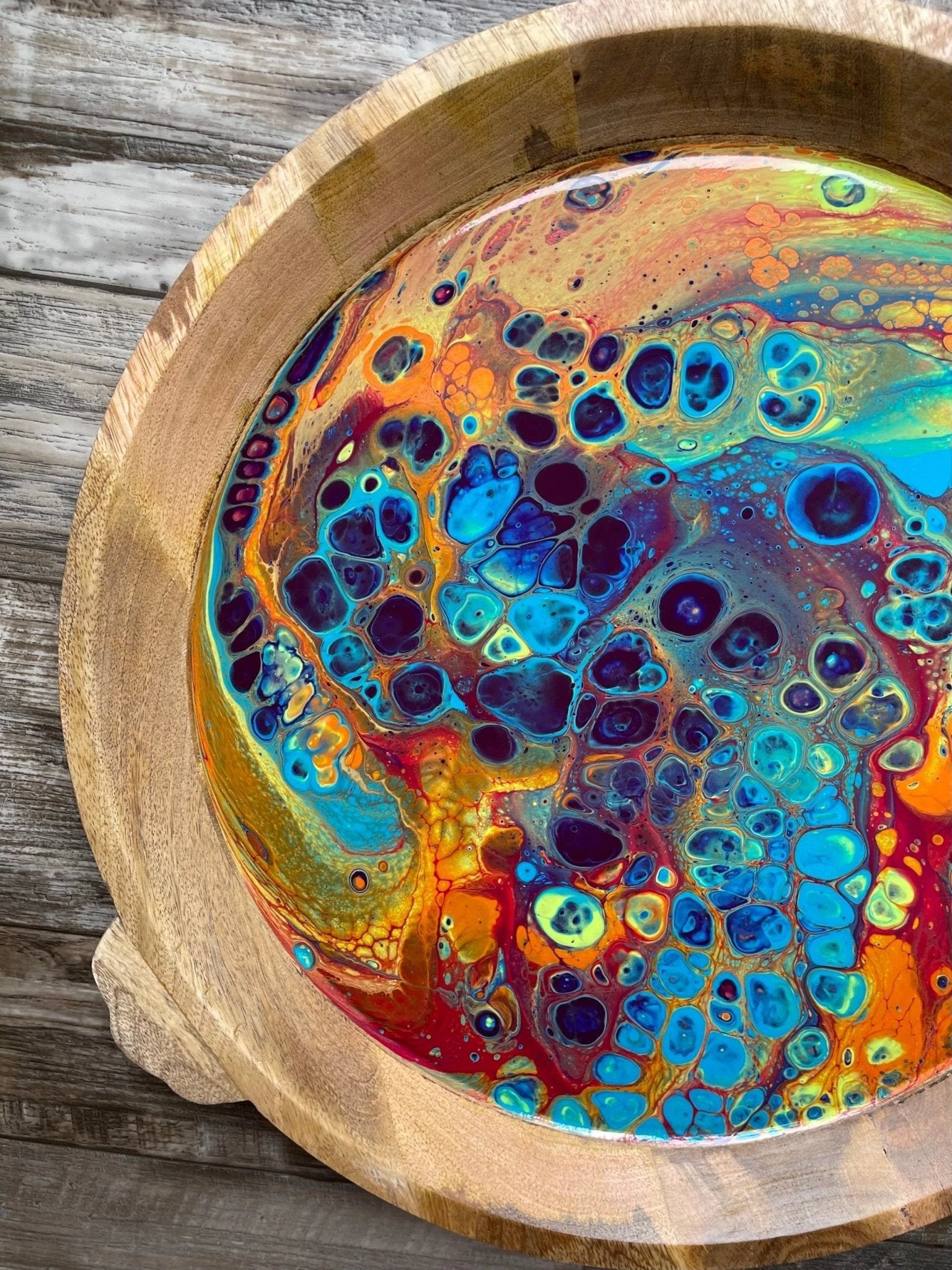 Intergalactic Rainbow Extra - Large Round Wood Tray