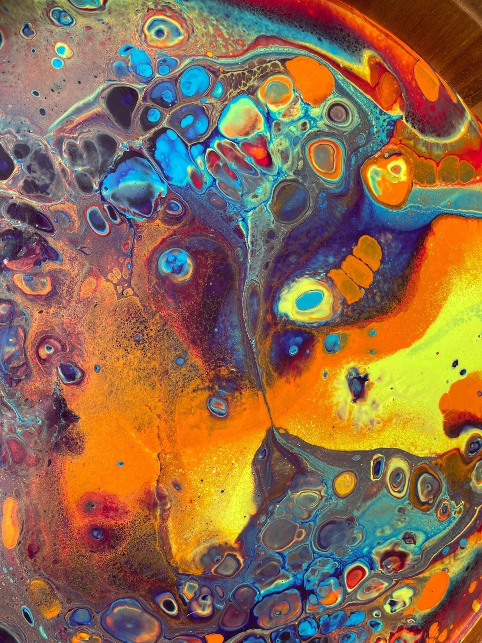 Intergalactic Rainbow Large Round Acacia Wood Tray