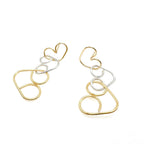 Intertwined gold and silver two-tone heart post earrings by Alegria Accessories Inc