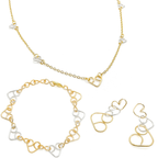 Intertwined gold and silver two-tone heart post earrings by Alegria Accessories Inc