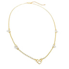 Intertwined gold and silver two-tone heart necklace by Alegria Accessories Inc